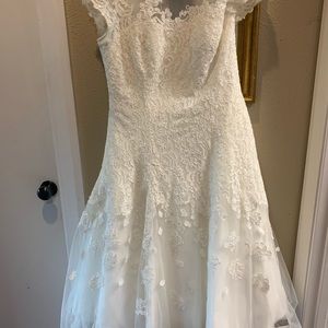 NWT ivory tea length wedding dress